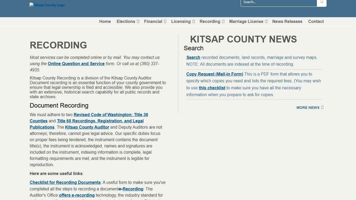 Kitsap County Recording